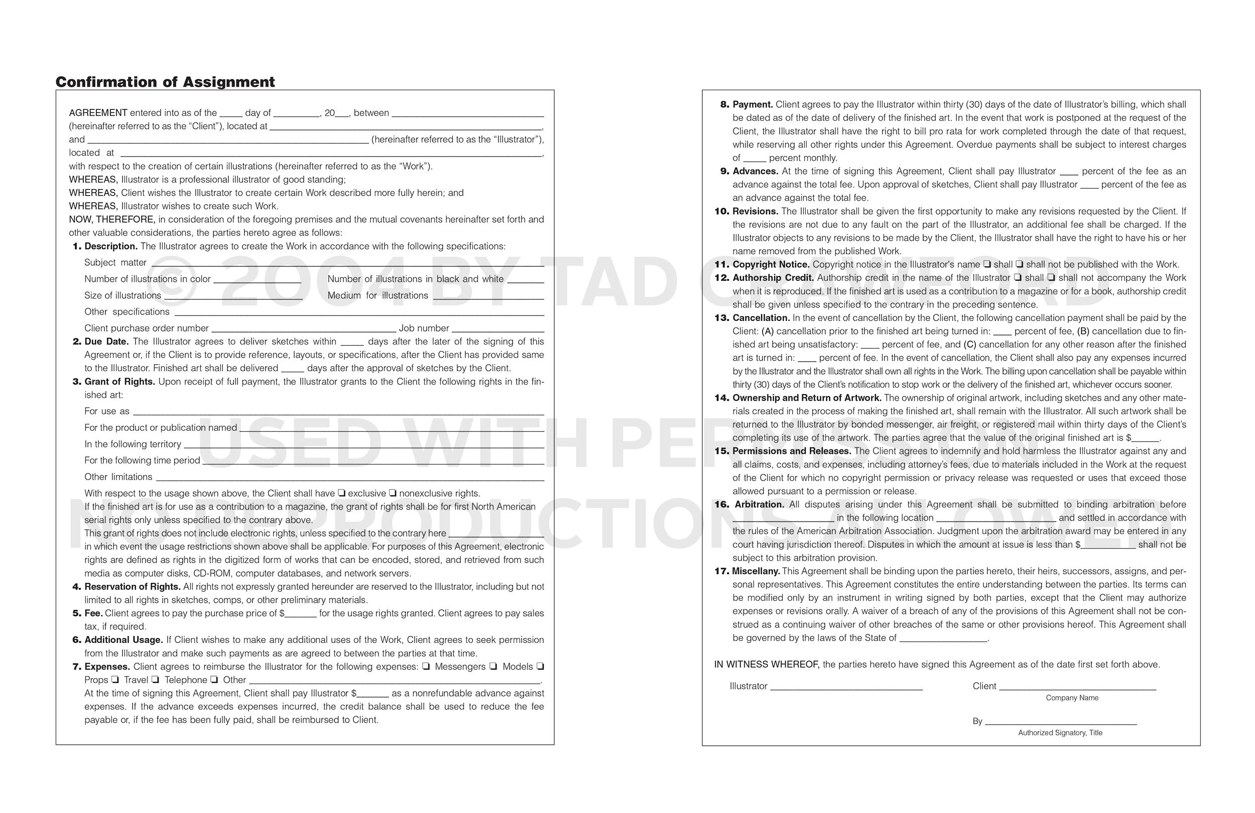 Illustration Contract Template What Should Go Into An Illustration Contract Business Of