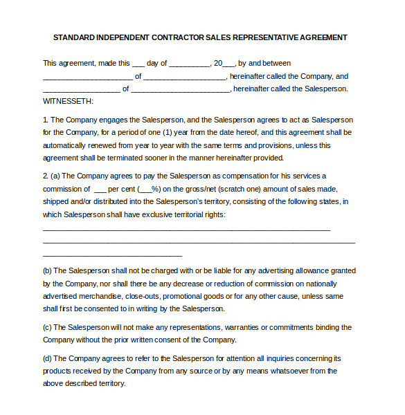 sample commission agreement