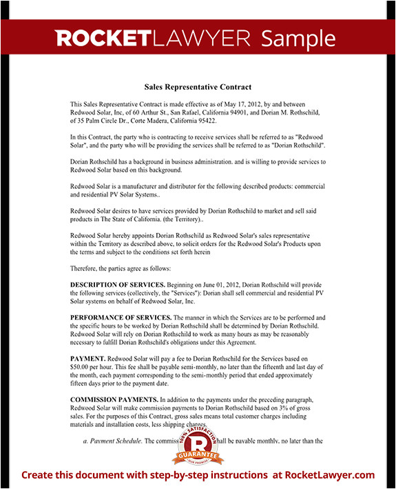 Independent Sales Representative Contract Template Sales Representative Contract Template Agreement with Sample