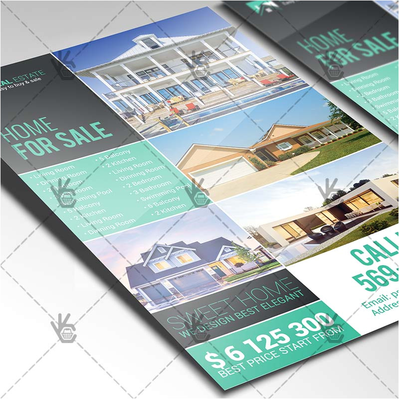real estate agency a4 flyer psd template indesign