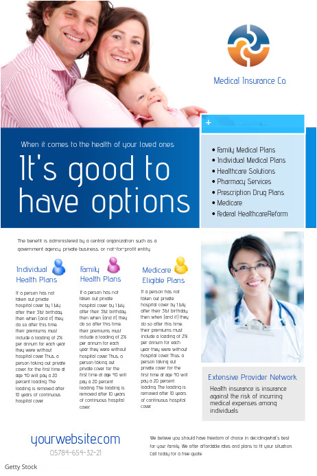 medical insurance poster template