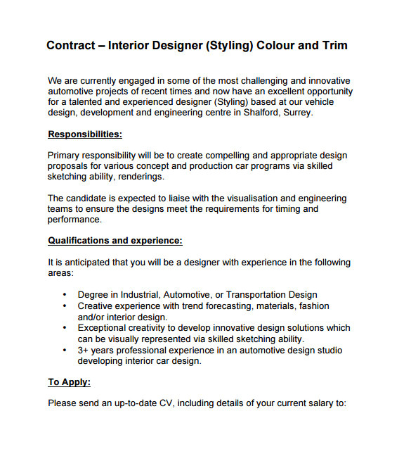 interior design contract template