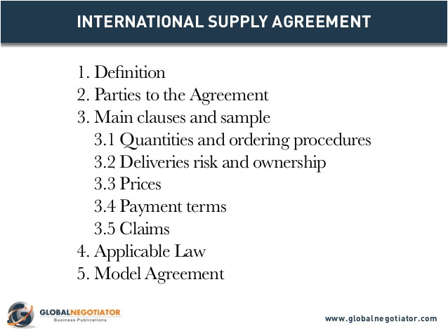 international supply agreement template