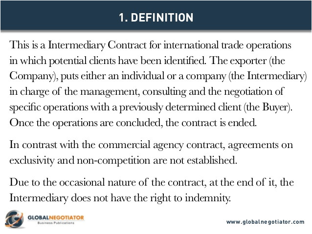intermediary contract for international trade