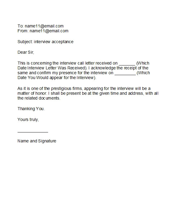 Interview Acceptance Email Template 38 Professional Interview Acceptance Emails Smart Tips