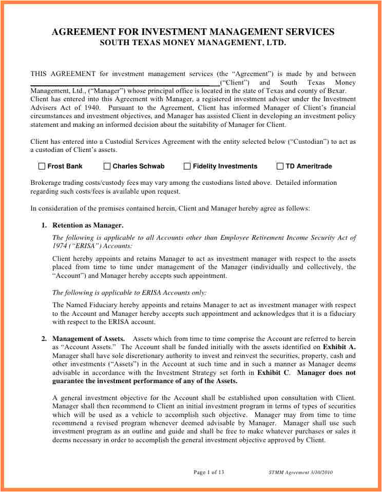 5 investment management agreement template