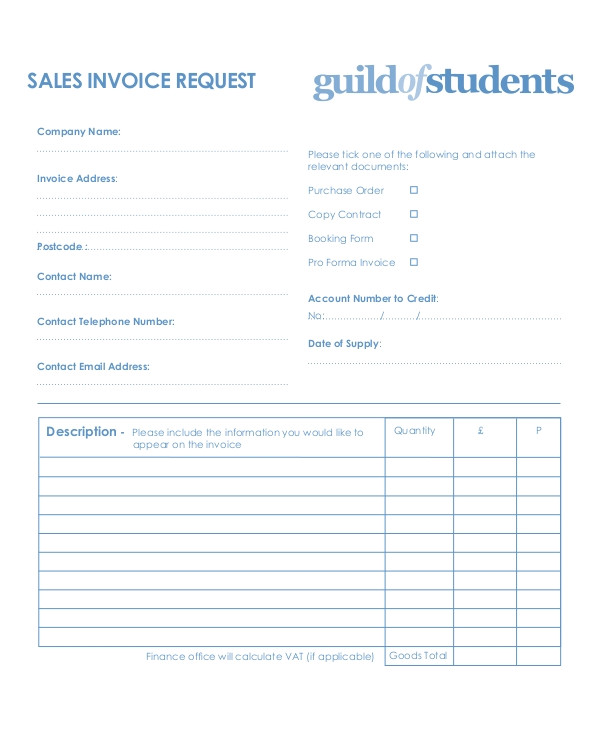 Invoice Request Email Template Sample Invoice Request form 9 Examples In Word Pdf