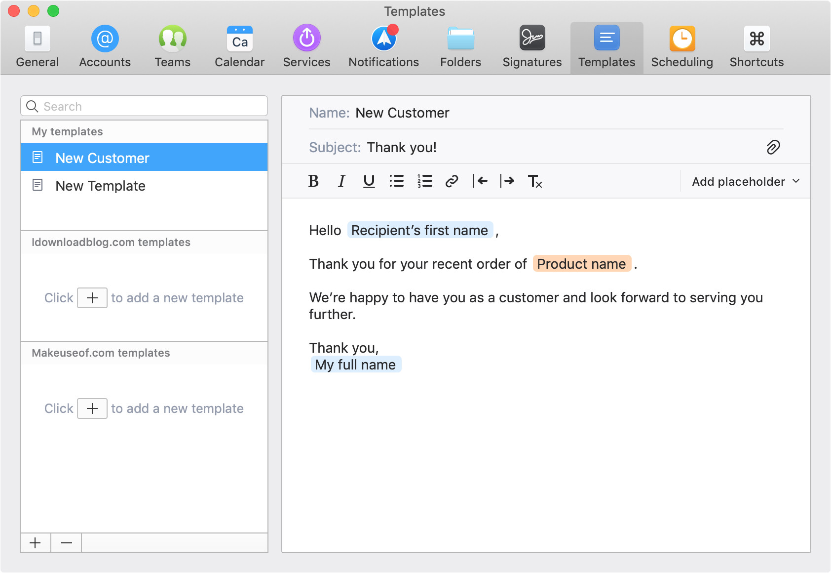 spark email templates mac iphone