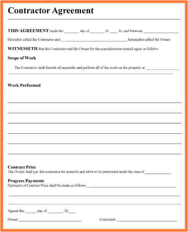 7 contractor contract template