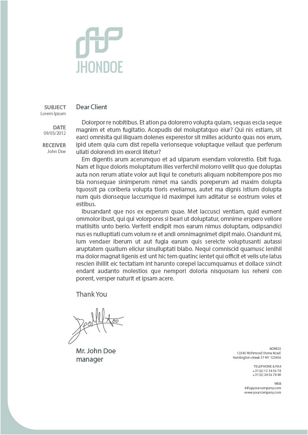 jade corporate letter template