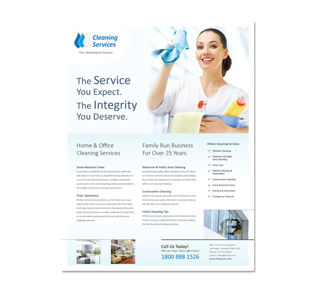 cleaning janitorial services flyer template