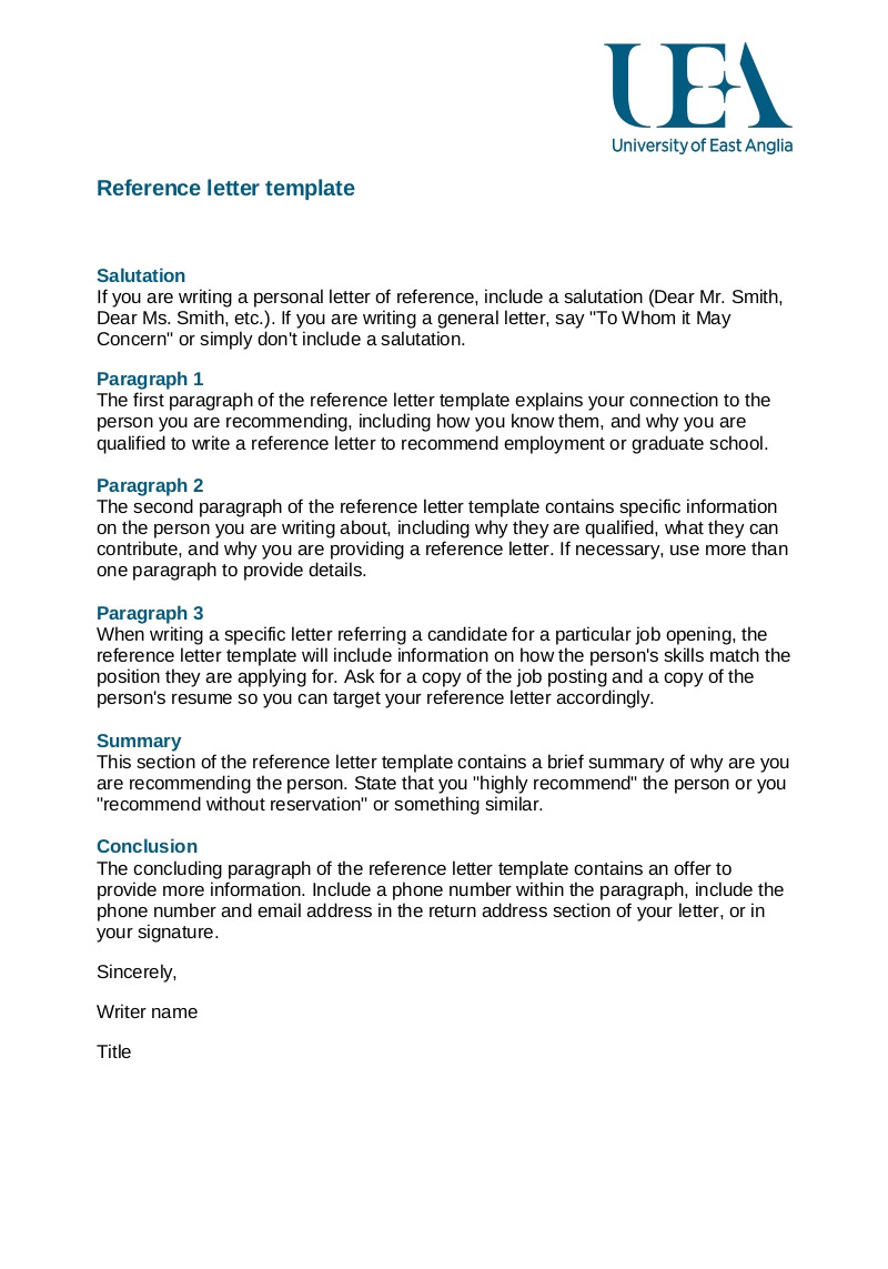 employee reference letter samples