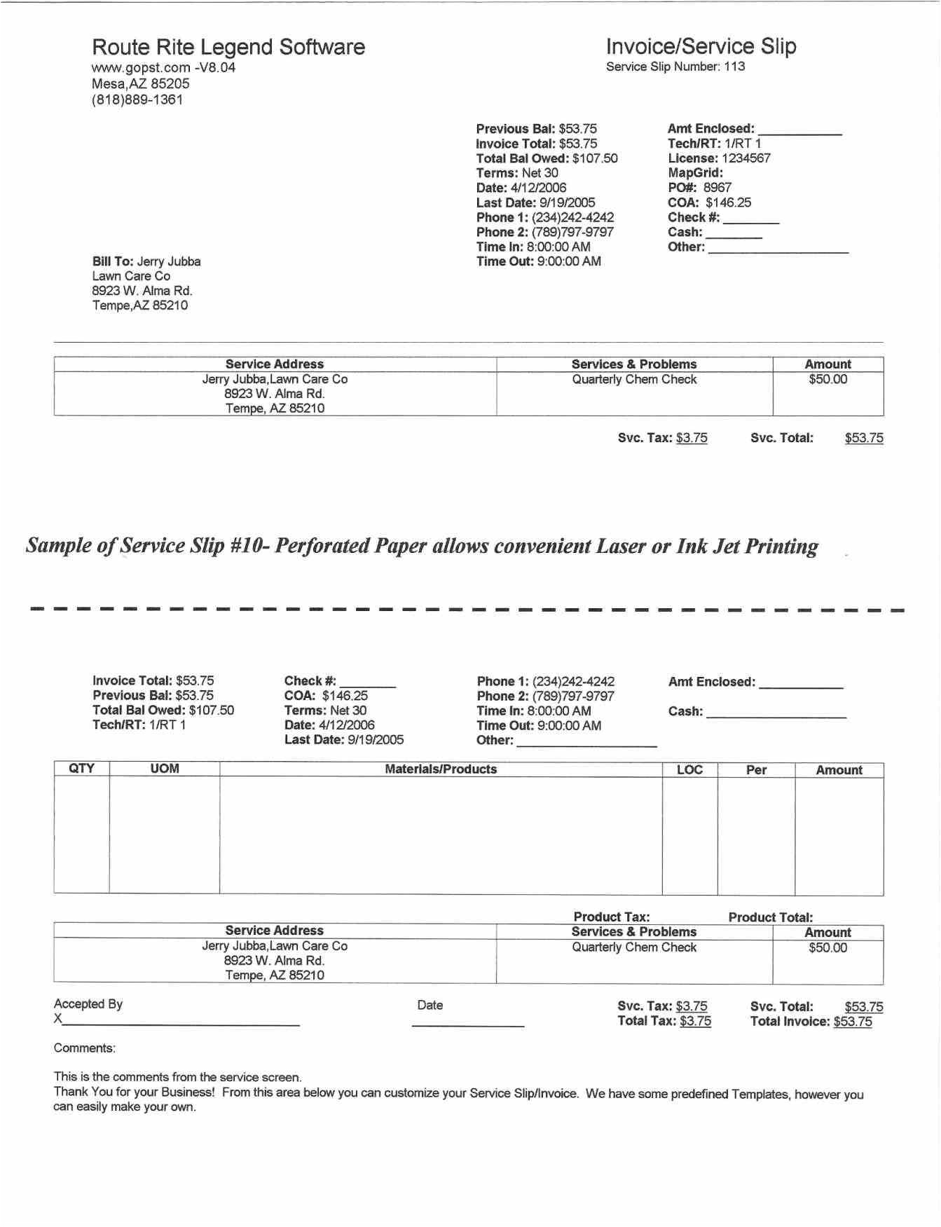 lawn mowing invoice template free