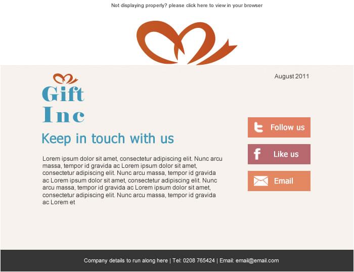 Keep In touch Email Template 1 Keep In touch Email Template New Free social Media themed Email Templates Sign Up to