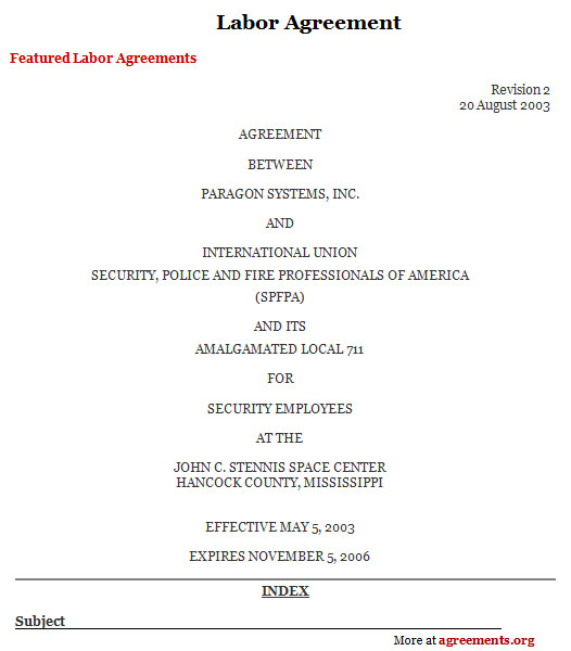 labor agreement