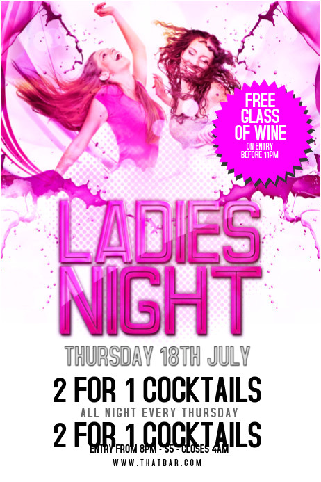 ladies night flyer template