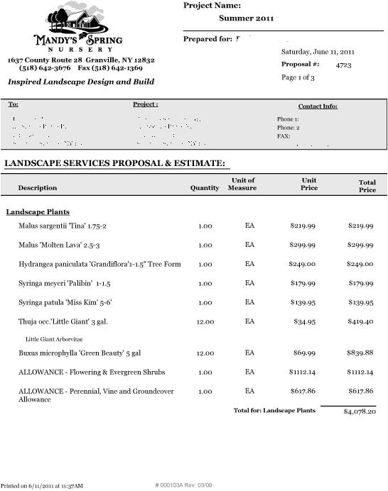 Landscape Installation Contract Template Landscape Bid Proposal Template Bids Proposal