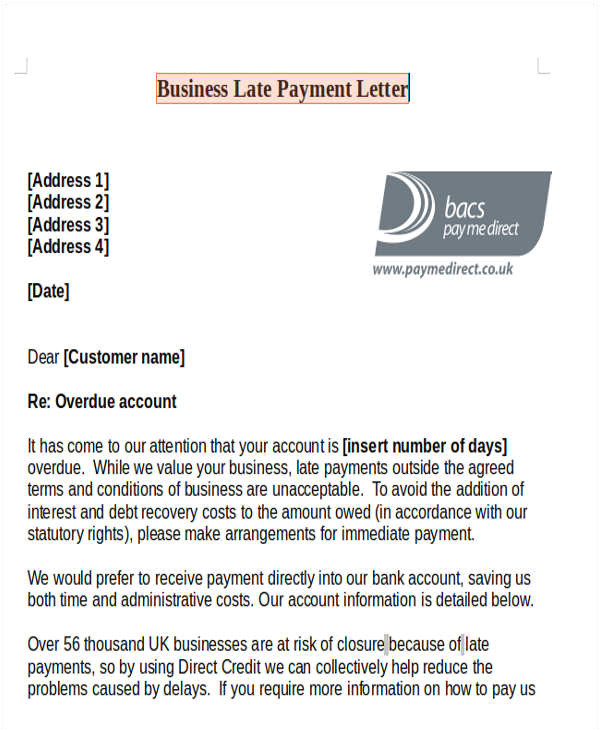 late payment letter