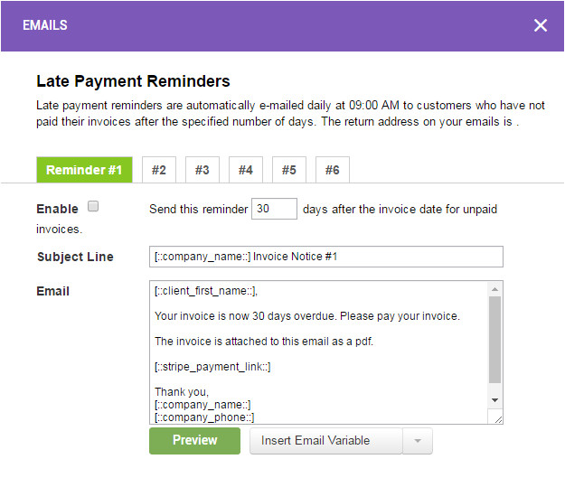 late payment reminders