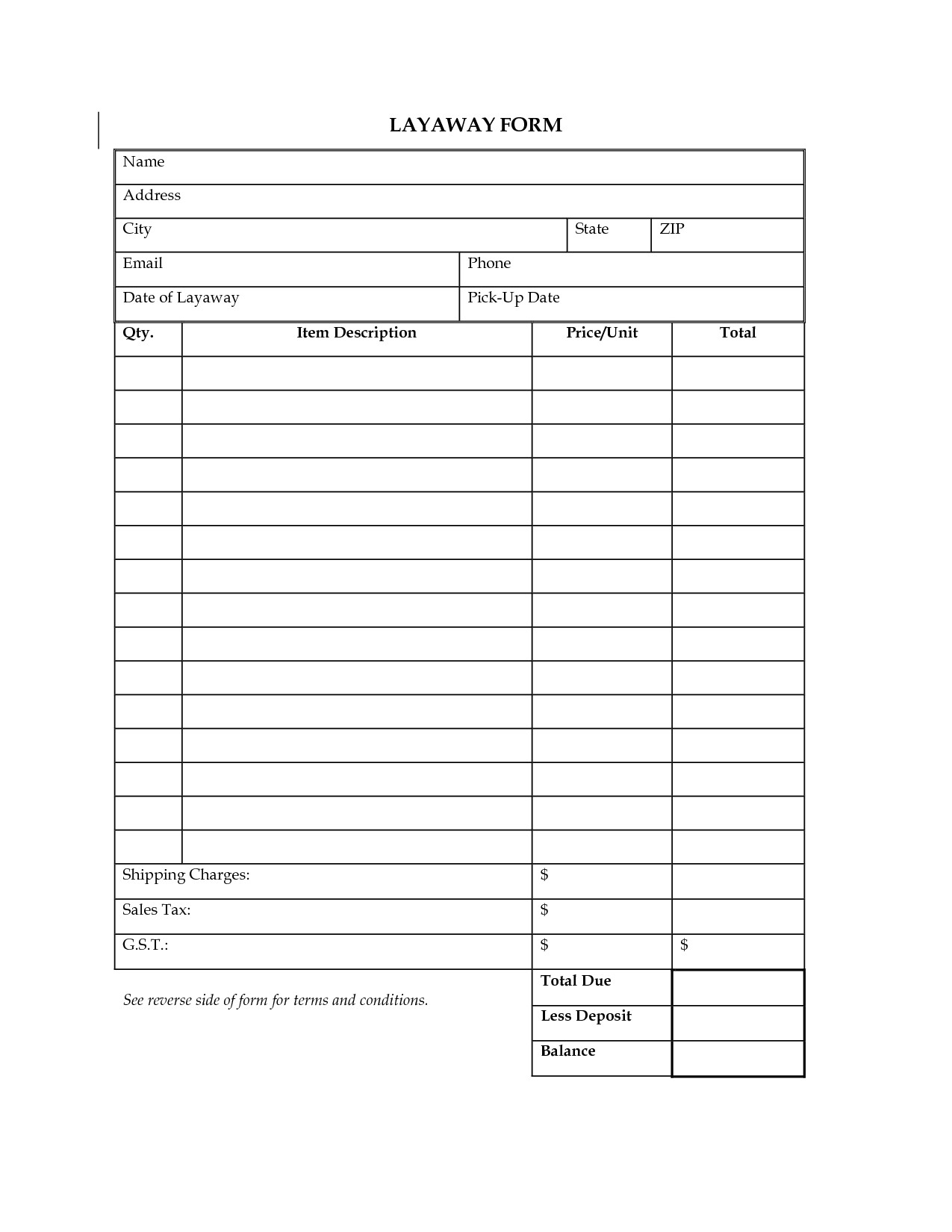 post retail layaway forms printable 252350