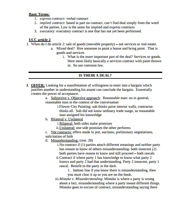 legal contracts template