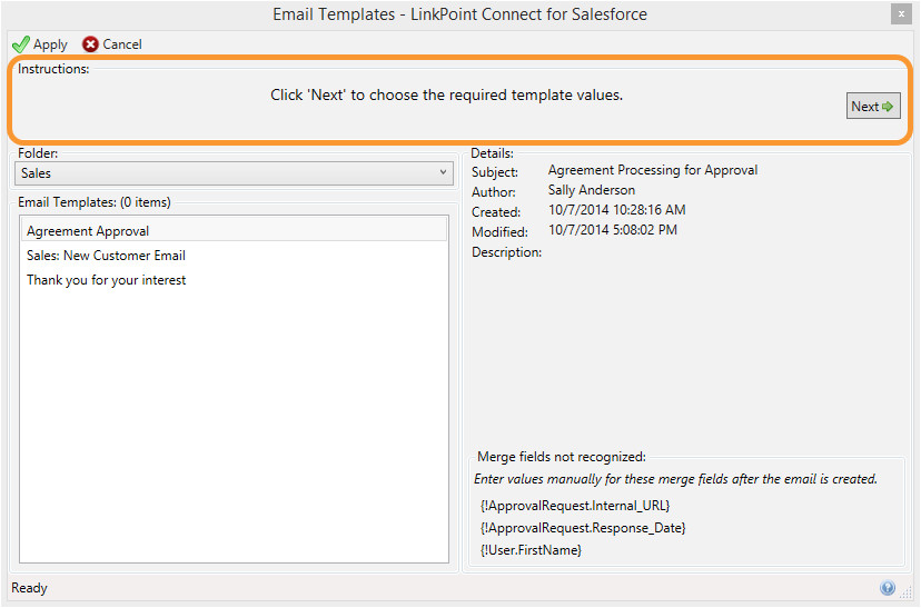 using salesforce email templates outlook salesforce