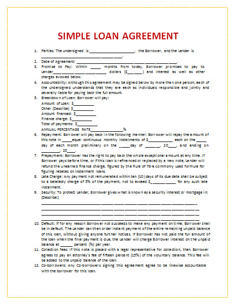 5 loan agreement templates to write perfect loan agreements