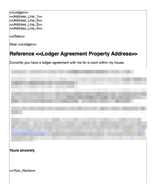 terminate a lodger agreement no fault nor breach