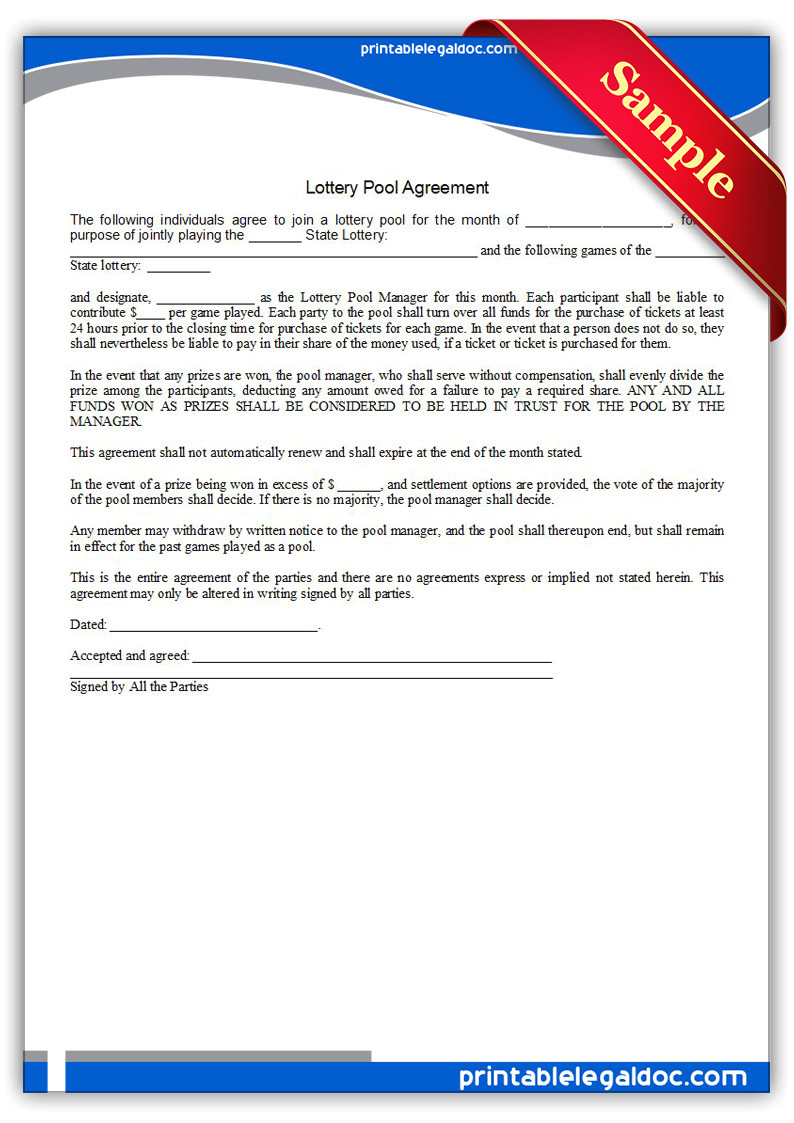 lottery pool agreement