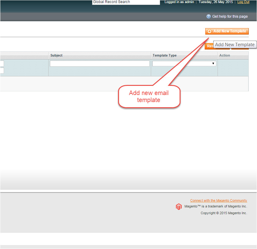 how to create and change custom email templates in magento