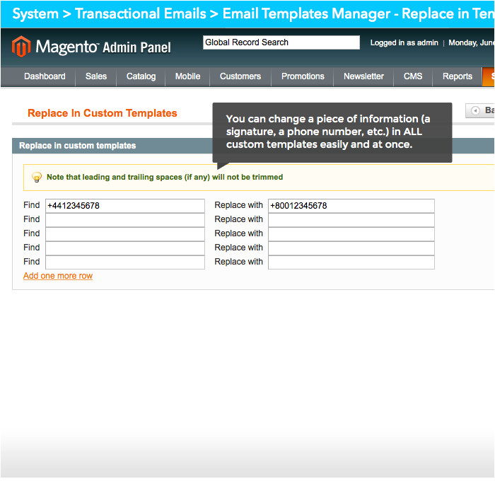e mail templates manager