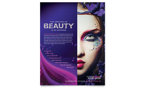 Makeup Flyer Templates Free Makeup Artist Tri Fold Brochure Template Design