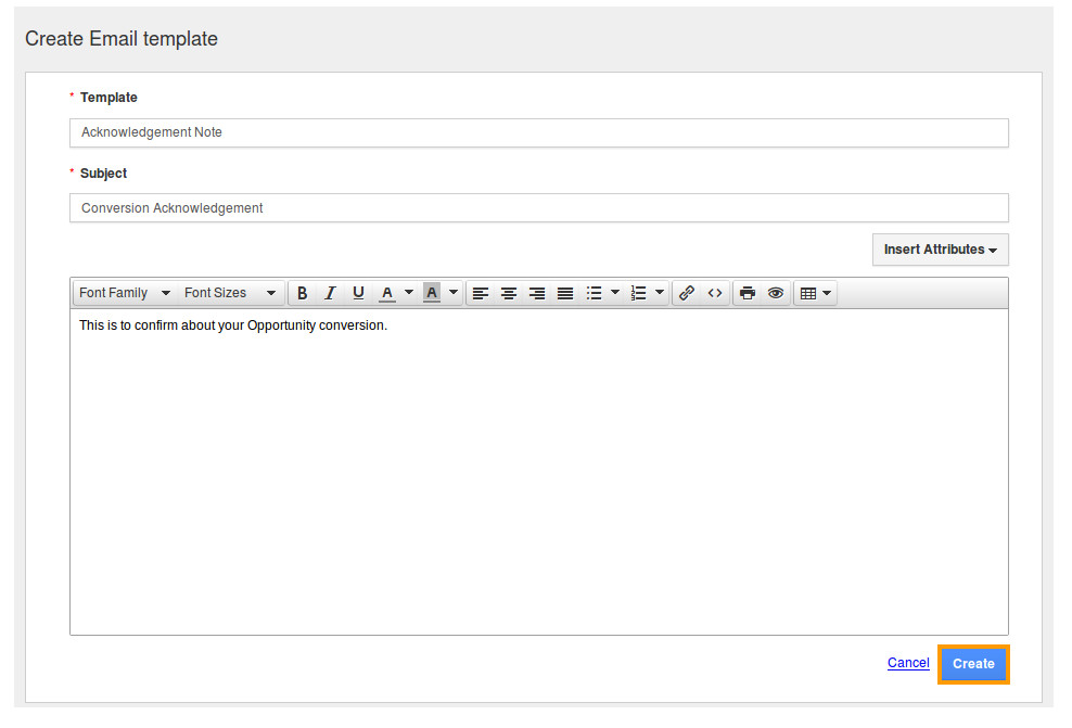 how do i create custom email templates in crm apps