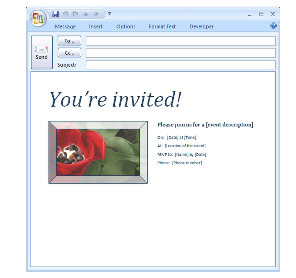 email party invitation template