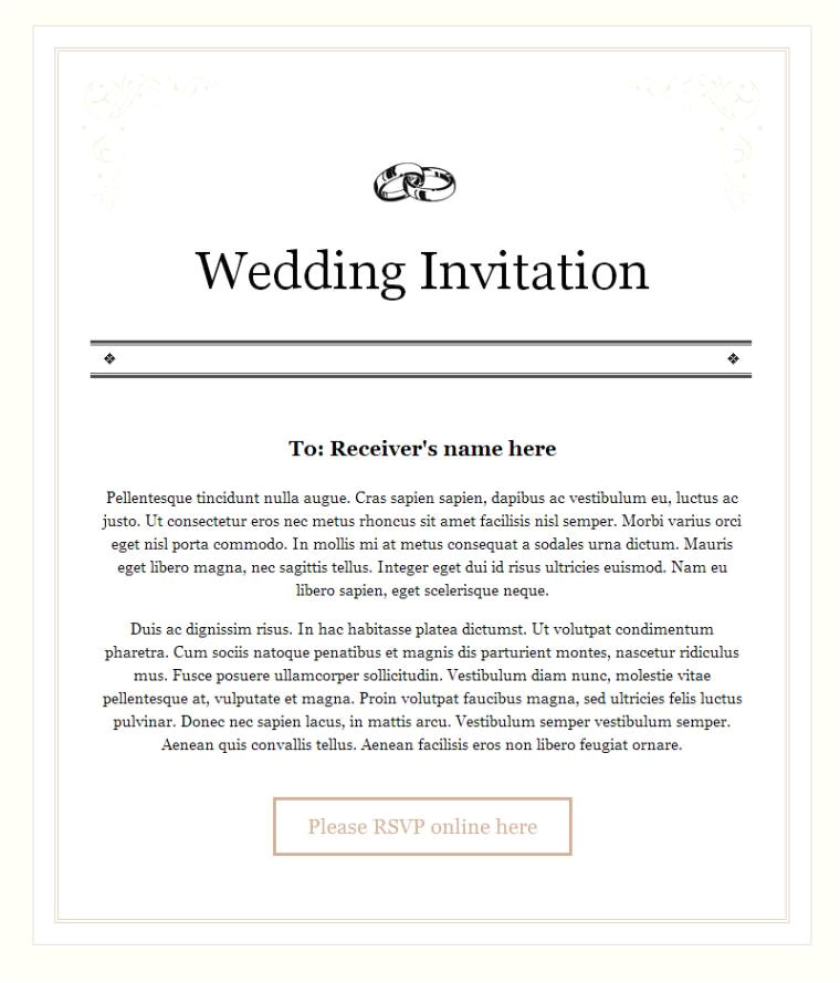 wedding invitation email sample