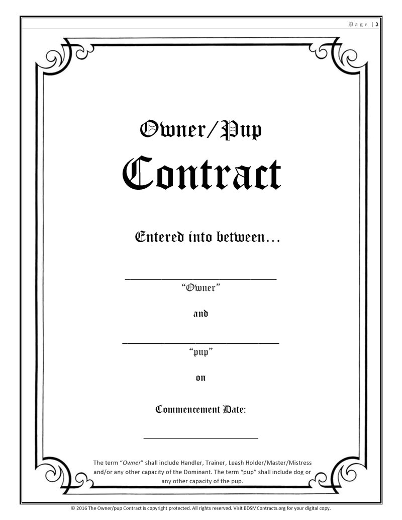 pup play contract