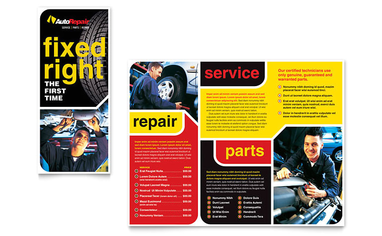 auto repair brochure templates gb0530101d