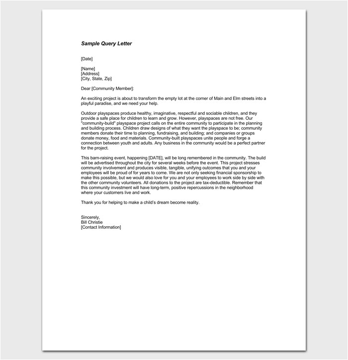 query letter template