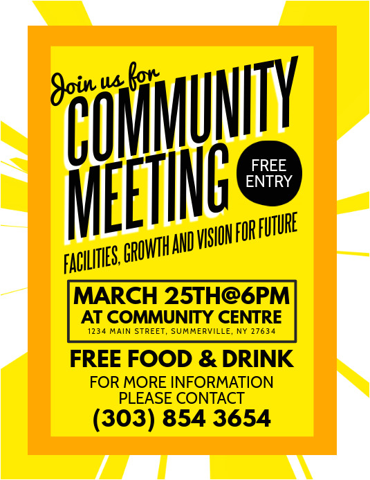 community meeting flyer template
