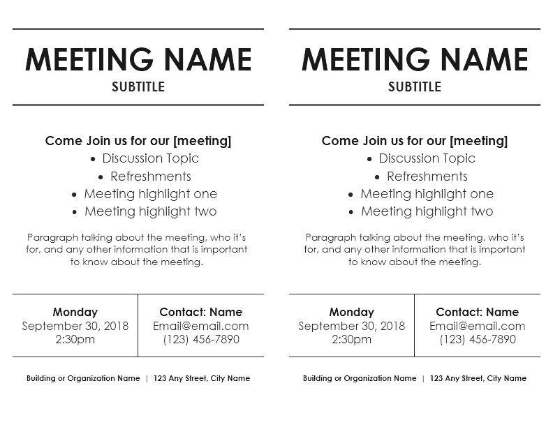 meeting flyer template