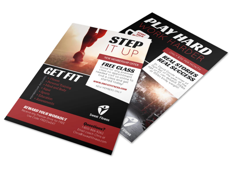 step up fitness membership flyer template