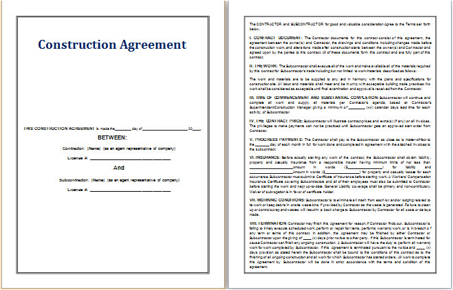 construction agreement