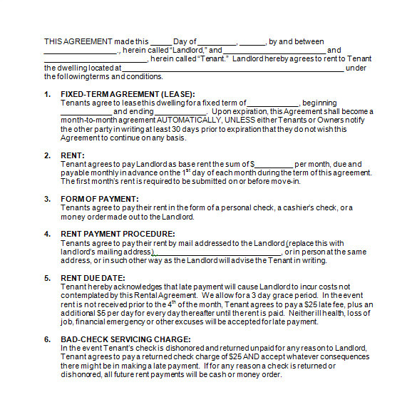 rental contract template