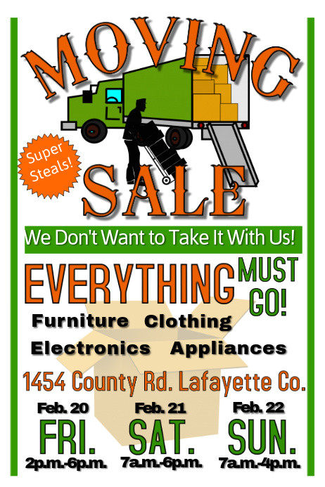 Moving Sale Flyer Template Free Custom Poster