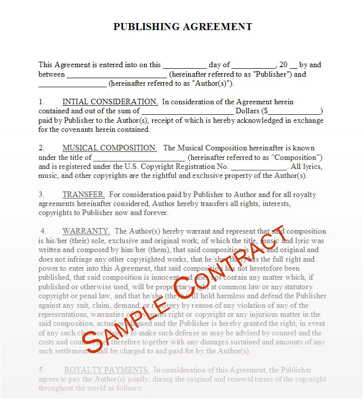 music publishing contracts