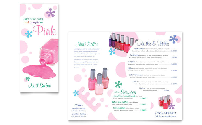 nail salon brochure template design gb0080101