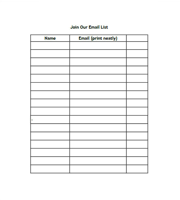 Name and Email List Template List Templates 105 Free Word Excel Pdf Psd Indesign