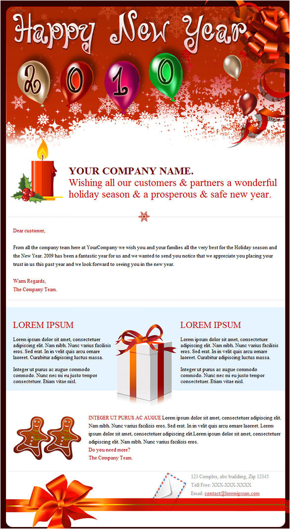 new year email templates