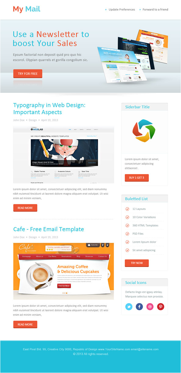 abstract html newsletter template