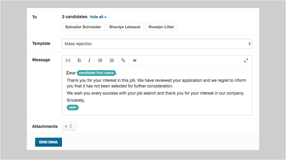 workable emails to candidates